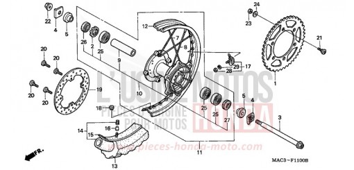 REAR WHEEL CR500R1 de 2001